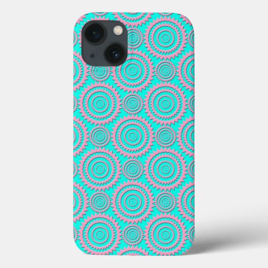 かわいいピンクとターコイズの幾何学模様 Case-Mate iPhoneケース (裏面)