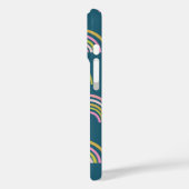 かわいいピンクとティール(緑がかった色)グリーンのレインボーパターン Case-Mate iPhoneケース (裏面 / 左)