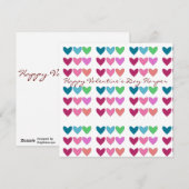 かわいいピンクとハートのカラフルなバレンタインデー シーズンカード (正面/裏面)