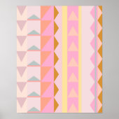 かわいいピンクとパステルカラー幾何学模様 ポスター (正面)