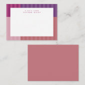 かわいいピンクとパープルのストライプの楽しいカスタマイズ子供向け ノートカード (正面/裏面)