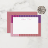 かわいいピンクとパープルのストライプの楽しいカスタマイズ子供向け ノートカード (正面/裏面インサイチュ)