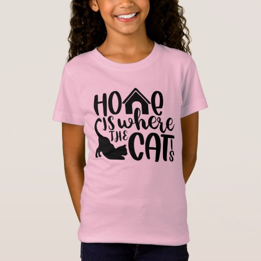 かわいいピンクとパープルのハート型肉球柄カスタムネーム Tシャツ (正面)