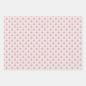 かわいいピンクとブラックのハート柄 バレンタインデー ラッピングペーパーシート (正面3)
