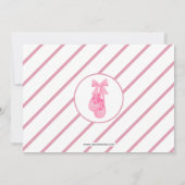 かわいいピンクとブラックのバレリーナの誕生日招待状 招待状 (裏面)