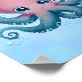 かわいいピンクとブルーのベビータコのポスター ポスター (角)