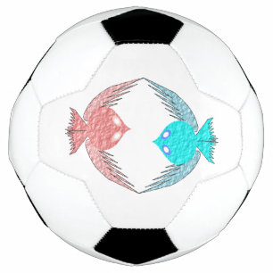 かわいいピンクとブルーのラブバード サッカーボール