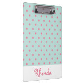 かわいいピンクとブルーの水玉模様 クリップボード (右)