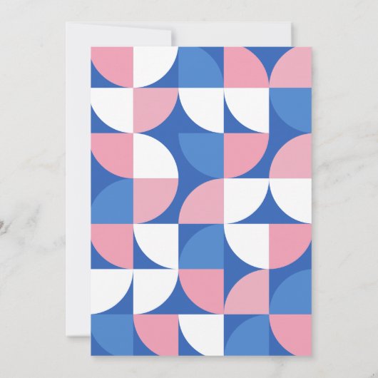 かわいいピンクとブルーの遊び心あるタイポグラフィ セーブザデート (裏面)