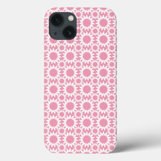 かわいいピンクとホワイトの星花柄 Case-Mate iPhoneケース (裏面)