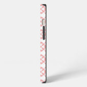 かわいいピンクとホワイトの柄 iPhoneケース (左側面)
