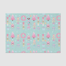 かわいいピンクとミントグリーンのクリスマスナツクラッカー 薄葉紙