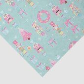 かわいいピンクとミントグリーンのクリスマスナツクラッカー 薄葉紙 (詳細)