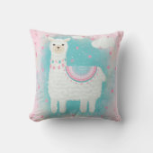 かわいいピンクとミントラマ クッション (正面)