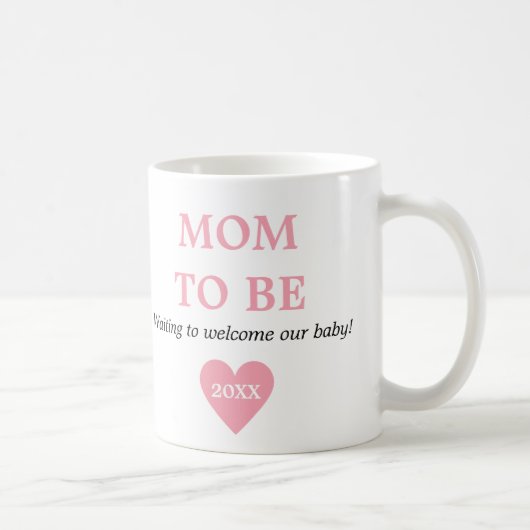 かわいいピンクと白のお母さんが初めて コーヒーマグカップ (右)