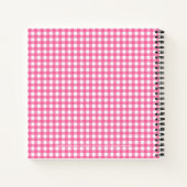かわいいピンクと白の格子柄の日常ノートブック ノートブック (裏面)