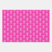 かわいいピンクと白の熱帯パイナップル名門私立校風のズ ラッピングペーパーシート (正面3)