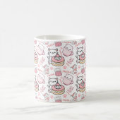 かわいいピンクと白の猫マグカップ コーヒーマグカップ (中央)