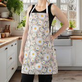かわいいピンクと白の花のデイジー エプロン