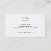 かわいいピンクと白パティシエストライプのシェフケータリング 名刺 (裏面)