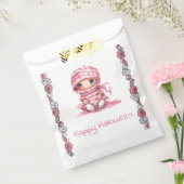 かわいいピンクと白ミイラハッピーハローウィン フェイバーバッグ (封をした状態)