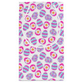 かわいいピンクと紫のイースターエッグパターン スモールペーパーバッグ (裏面)