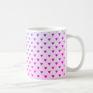 かわいいピンクと紫のハートパターンコーヒーマグ コーヒーマグカップ