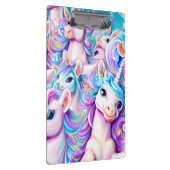 かわいいピンクと紫のユニコーンと虹 クリップボード (右)