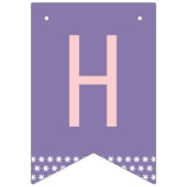 かわいいピンクと紫のユニコーンハッピーバースデー バンティングフラッグ (第2の旗)