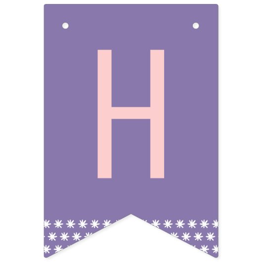 かわいいピンクと紫のユニコーンハッピーバースデー バンティングフラッグ (第2の旗)