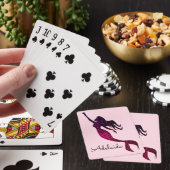 かわいいピンクと紫の人魚|おもしろいパーソナライズされた トランプ (インサイチュ)