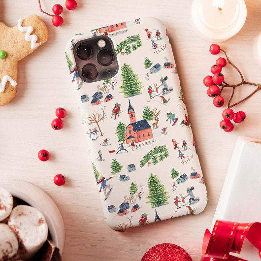 かわいいピンクと緑のアルプホルストスキー場の風景 4月 Case-Mate iPhoneケース