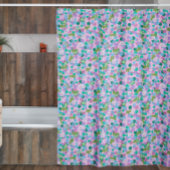 かわいいピンクと緑のカエルとユリガーリーパッド シャワーカーテン