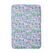 かわいいピンクと緑のカエルとユリガーリーパッド バスマット (正面縦)