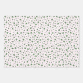 かわいいピンクと緑のクローバーアイリッシュベビーシャワー ラッピングペーパーシート (正面3)