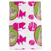 かわいいピンクと緑 ミディアムペーパーバッグ (裏面)