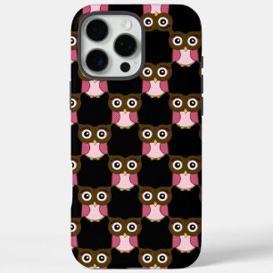かわいいピンクと茶色のフクロウのパターン色を選択 iPhone 16 PRO MAXケース