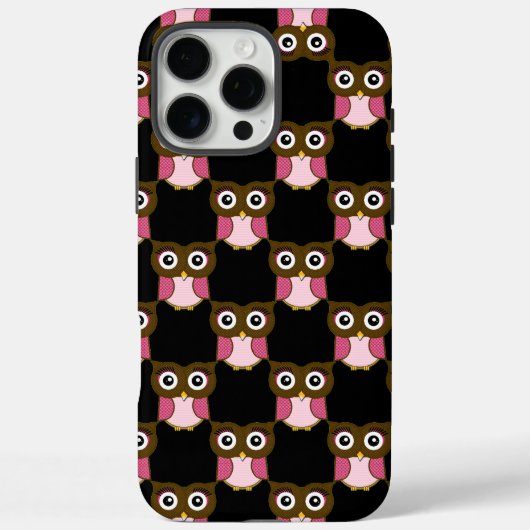 かわいいピンクと茶色のフクロウのパターン色を選択 Case-Mate iPhoneケース (裏面)