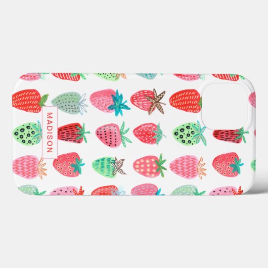 かわいいピンクと赤いちご夏のフルーツ Case-Mate iPhoneケース (裏面 (横))