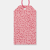 かわいいピンクと赤いハートハッピーバレンタインデー ギフトタグ (裏面)