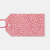 かわいいピンクと赤いハートフォトバレンタインデー ギフトタグ (裏面横)