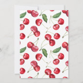かわいいピンクと赤のチェリーのファーストバースデー 招待状 (裏面)