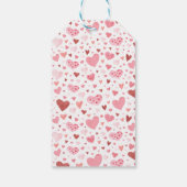 かわいいピンクと赤のハート バレンタイン ガール 誕生日 ギフトタグ (裏面)