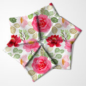 かわいいピンクと赤の水色のバラフローラ ファブリック