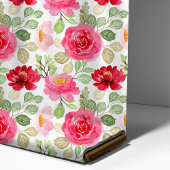 かわいいピンクと赤の水色のバラフローラ ファブリック