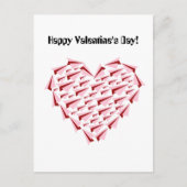 かわいいピンクと赤の紙飛行機のハート型バレンタインデーのカード シーズンポストカード (正面)