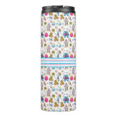 かわいいピンクと青のクリスマスナッツクラッカーリース タンブラー (裏面)