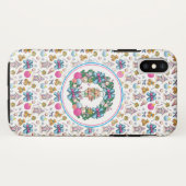 かわいいピンクと青のクリスマスナッツクラッカーリース Case-Mate iPhoneケース (裏面(横))