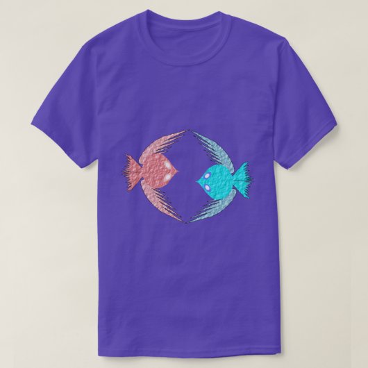 かわいいピンクと青の愛鳥 Tシャツ (デザイン正面)