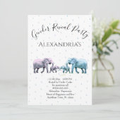 かわいいピンクと青の象の性別が明らかになる 招待状 (スタンド正面)